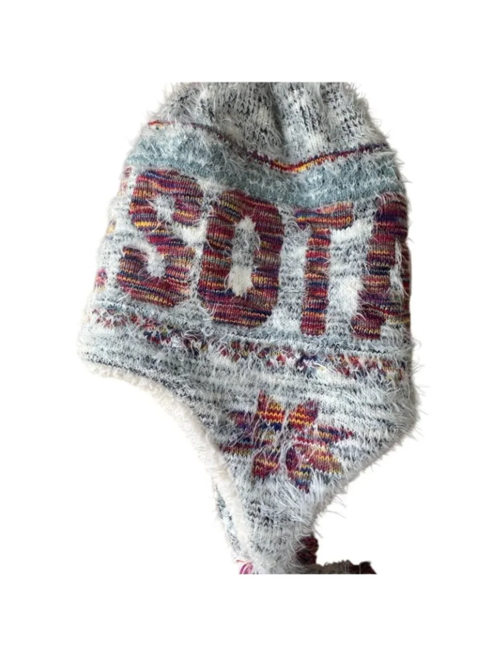 Knit Winter Hat With Poms & Multicolor Minnesota Design